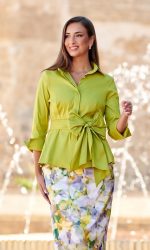 Camisa de Tafetán con Lazada - Imagen 2