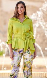 Camisa de Tafetán con Lazada