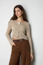 Chaqueta de Punto Botón Joya Flor - Imagen 2