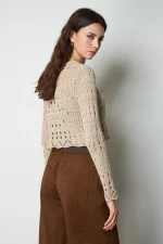 Chaqueta de Punto Botón Joya Flor - Imagen 3