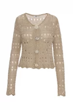 Chaqueta de Punto Botón Joya Flor - Imagen 5