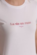 Camiseta bordada "La vie en rose" - Imagen 4