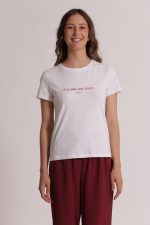 Camiseta bordada "La vie en rose"