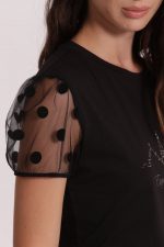 Camiseta "Esprit Paris" con mangas de lunares - Imagen 4