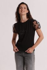 Camiseta "Esprit Paris" con mangas de lunares - Imagen 6