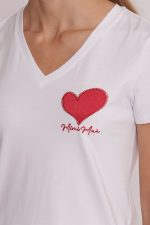 Camiseta con bordado de corazón - Imagen 4