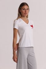 Camiseta con bordado de corazón - Imagen 6