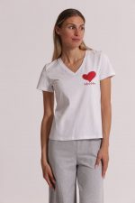 Camiseta con bordado de corazón - Imagen 7