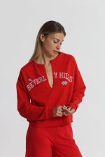 Sudadera "Beverly Hills" con cuello en V y detalles de pedrería - Imagen 11