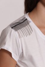 Camiseta "La vie est belle" detalle flecos - Imagen 4