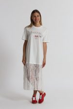 Vestido de manga corta "Beverly Hills" con inserciones de encaje - Imagen 2