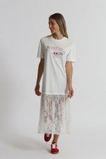 Vestido de manga corta "Beverly Hills" con inserciones de encaje - Imagen 10