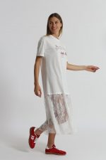 Vestido de manga corta "Beverly Hills" con inserciones de encaje - Imagen 9