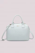 Bolso con asa superior estampado con ondas