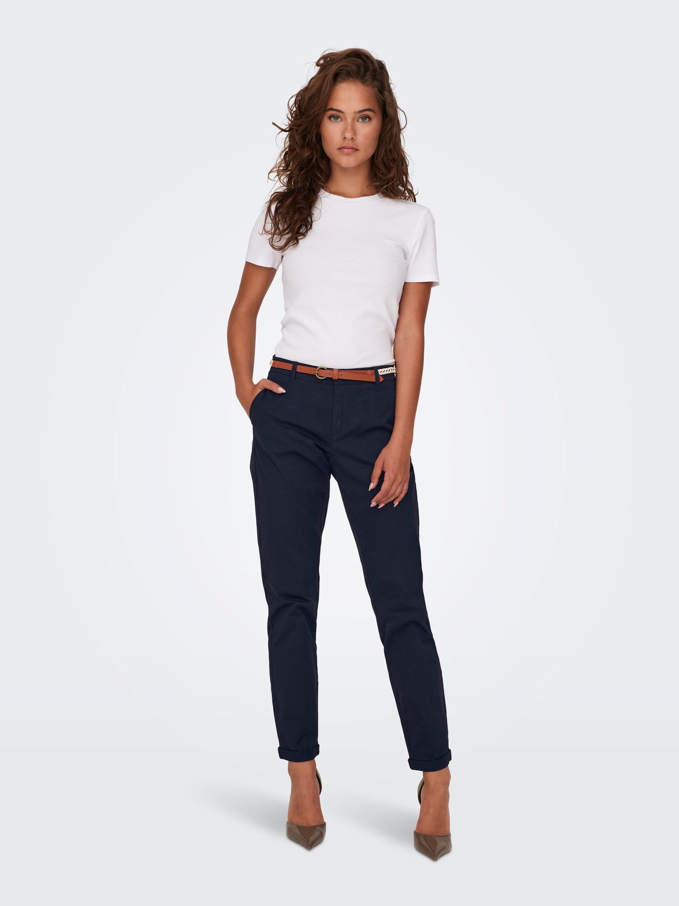 F_15218519_M_3575097_Front_Full Pantalón chino con cinturón Only Biana - Imagen 1