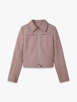 Biker corta ecopiel rosa - Imagen 2