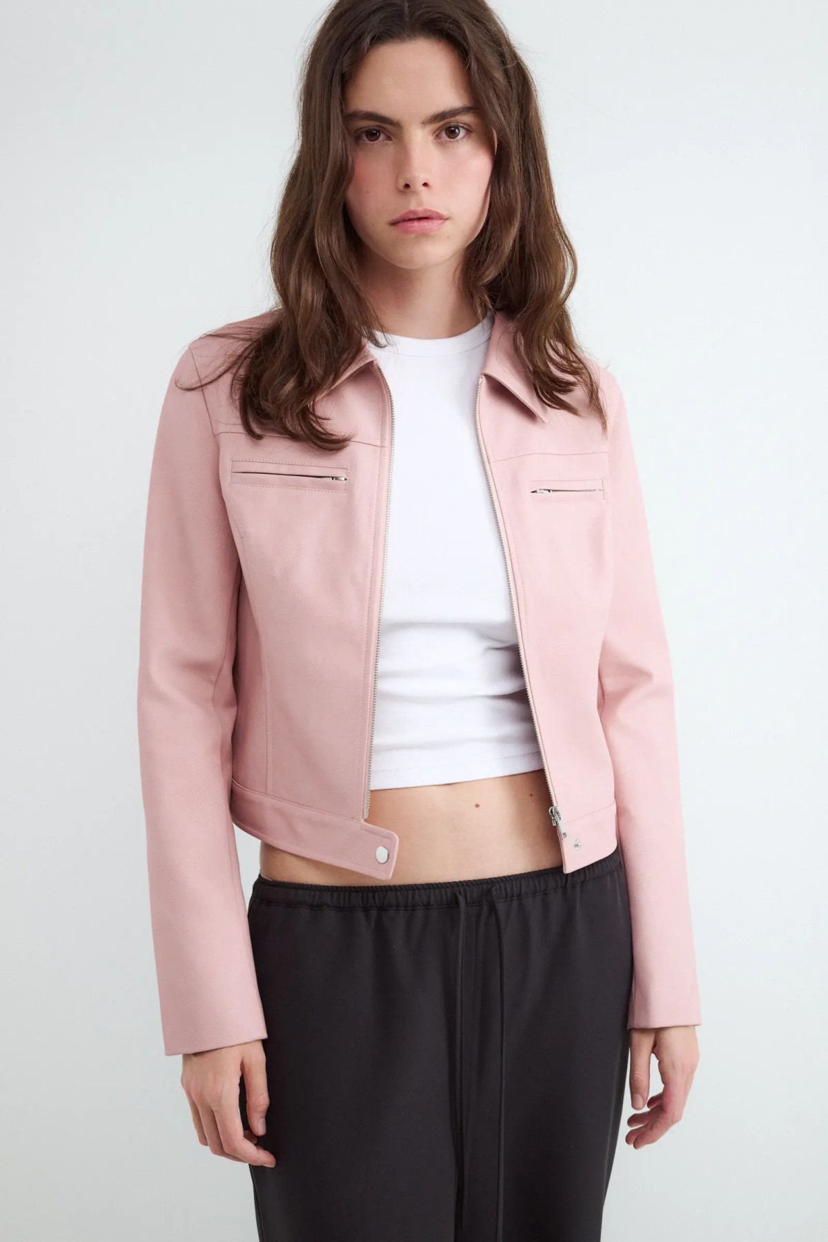 F_30000797_M_5044373_Front_Full Biker corta ecopiel rosa - Imagen 1