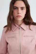 Biker corta ecopiel rosa - Imagen 6