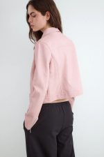 Biker corta ecopiel rosa - Imagen 8