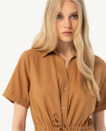 Vestido midi camisero con cinturón - Imagen 3