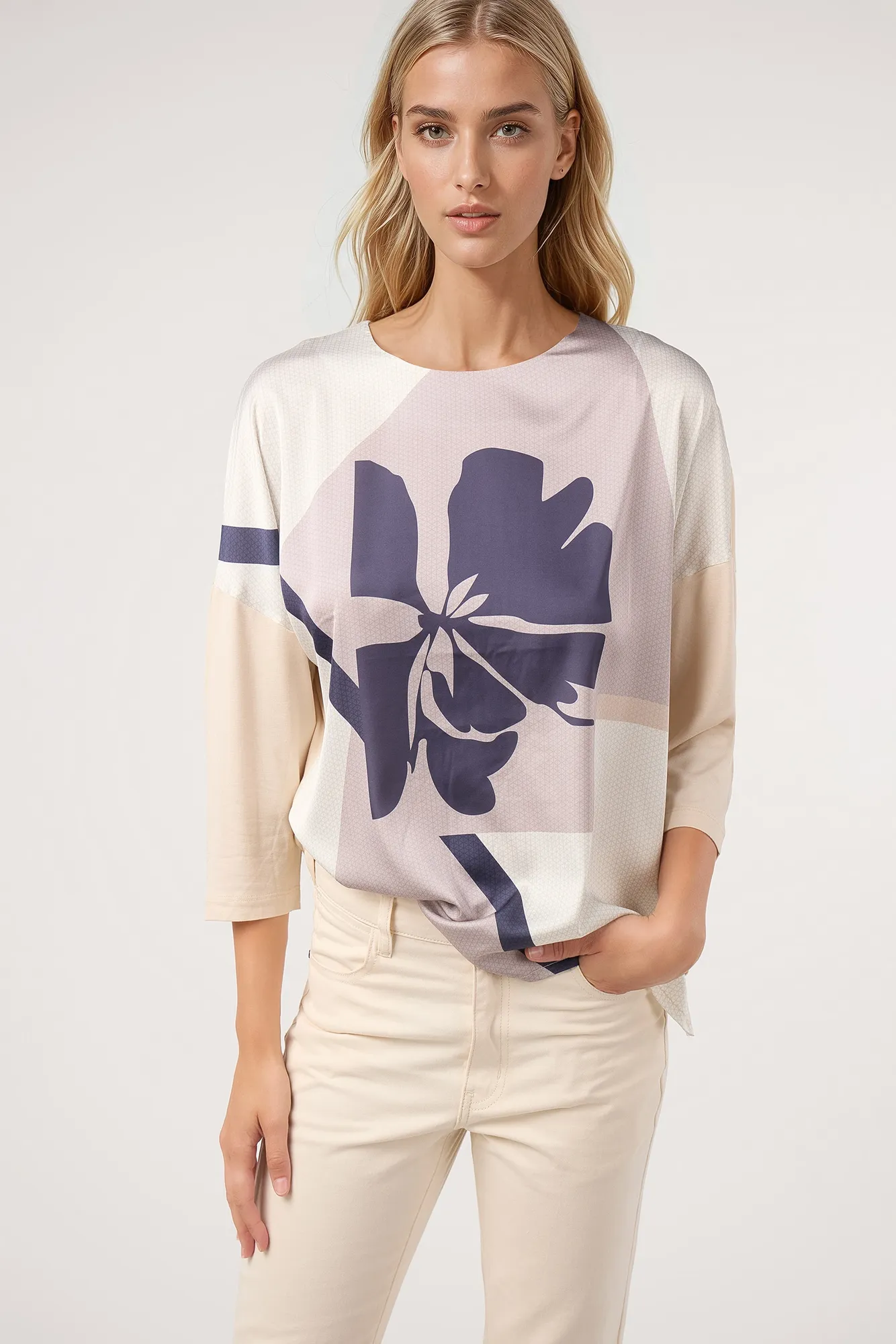 2001-261_001003_1 Camiseta sublimada manga 3/4 flor - Imagen 1