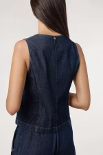 Chaleco denim traje - Imagen 3