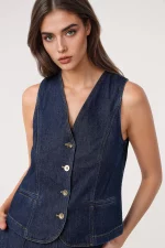 Chaleco denim traje - Imagen 4