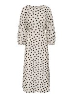 Vestido midi de lunares con manga larga Maizee