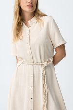 Vestido corto camisero de lino Early - Imagen 4