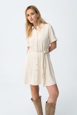 Vestido corto camisero de lino Early