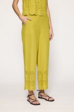 Pantalón de algodón bordado palmeras