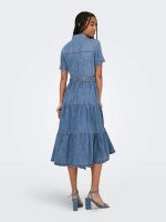 Vestido camisero denim largo Aliyah - Imagen 4