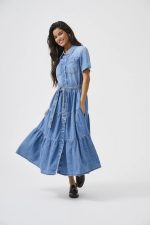 Vestido camisero denim largo Aliyah - Imagen 5