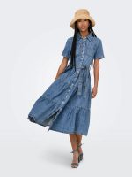 Vestido camisero denim largo Aliyah - Imagen 6