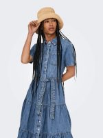 Vestido camisero denim largo Aliyah - Imagen 7
