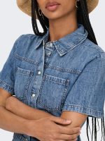 Vestido camisero denim largo Aliyah - Imagen 8