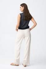 Pantalón de lino con bajo de crochet Lilith_B - Imagen 4