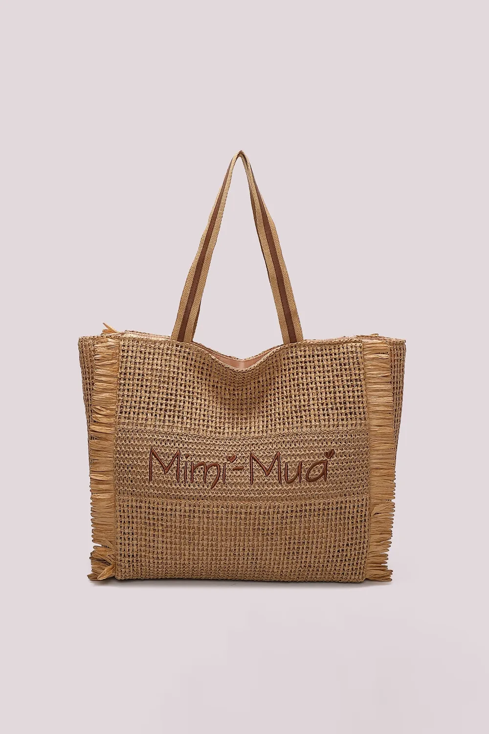 M8-X201476_322 Bolso shopper rafia con logo - Imagen 1