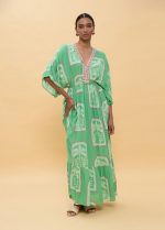 Vestido largo mangas anchas estampado tipo thai - Imagen 4