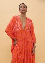 Vestido largo manga larga estampado manchas - Imagen 3
