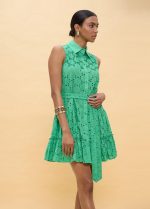 Vestido corto volantes bordado suizo - Imagen 5